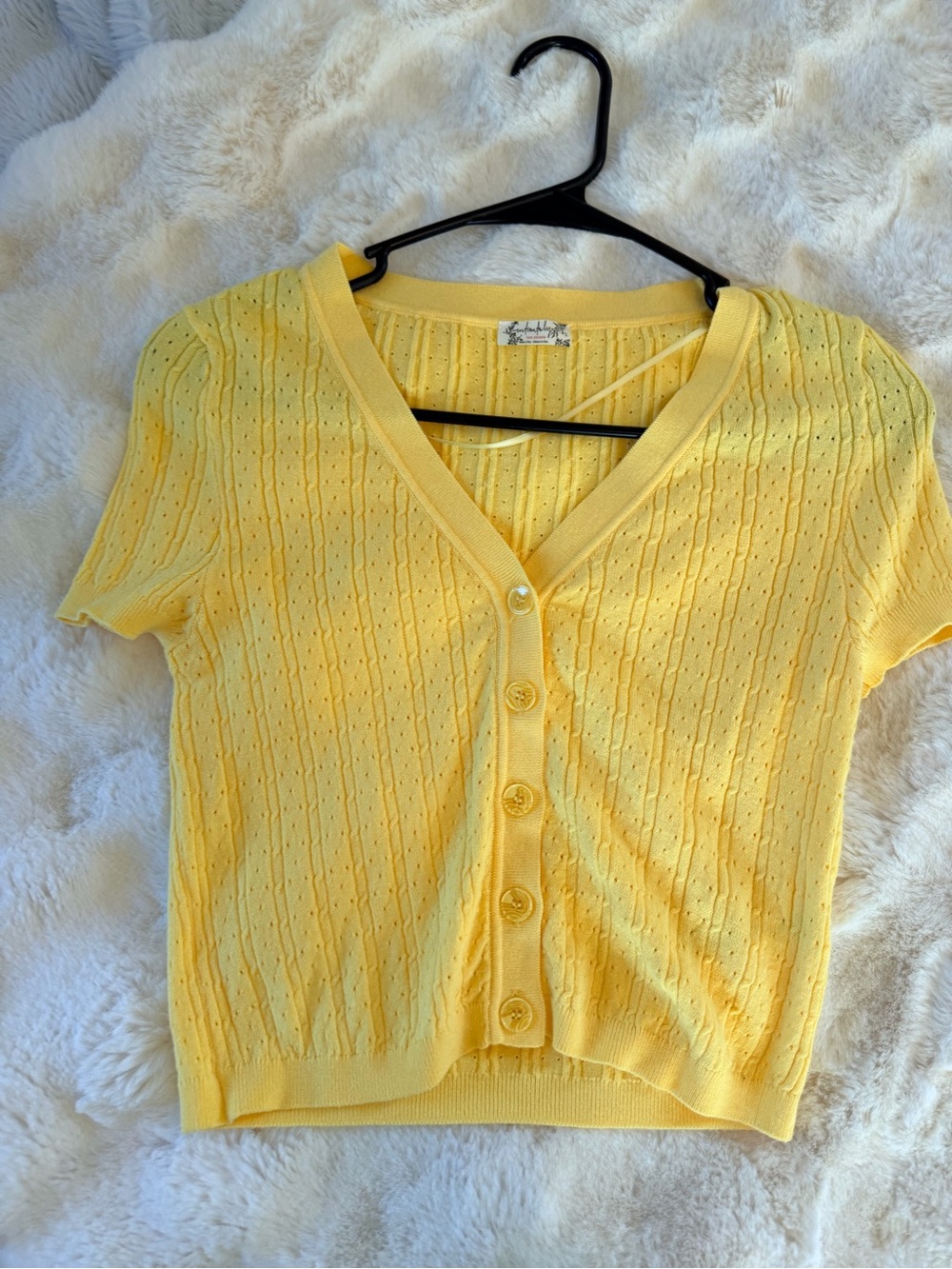 Intimately free people Sunny Yellow Short Sleeve Knit Cardigan